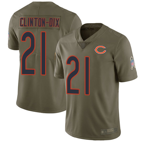 Chicago Bears Limited Olive Men Ha Ha Clinton-Dix Jersey NFL Football #21 2017 Salute to Service->youth nfl jersey->Youth Jersey